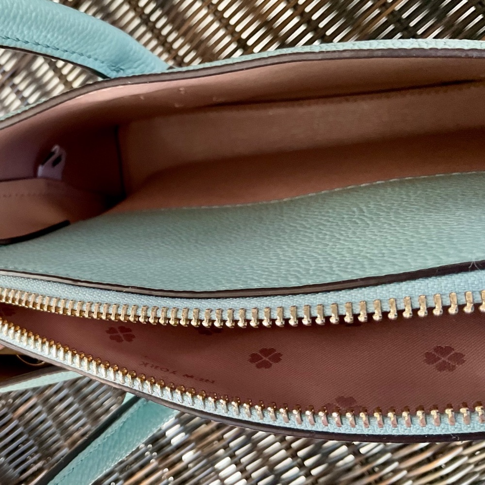 Kate Spade Pebbled Leather Satchel Crossbody Shoulder Bag with Owl Bag Tag - Picture 6 of 8